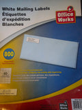 White Mailing Labels 8-1/2"x11" – SEALED/FACTORY SEAL
