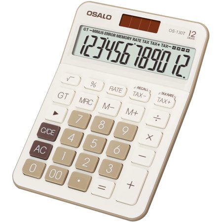 OSALO Large LCD Display 12 Digit Large Number Handheld Office Desktop Tax Calculator(OS-130T) – SEALED/FACTORY SEAL