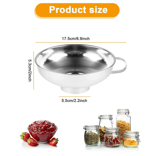 Canning Funnel, Stainless Steel Wide Mouth Funnel - – FACTORY SEALED