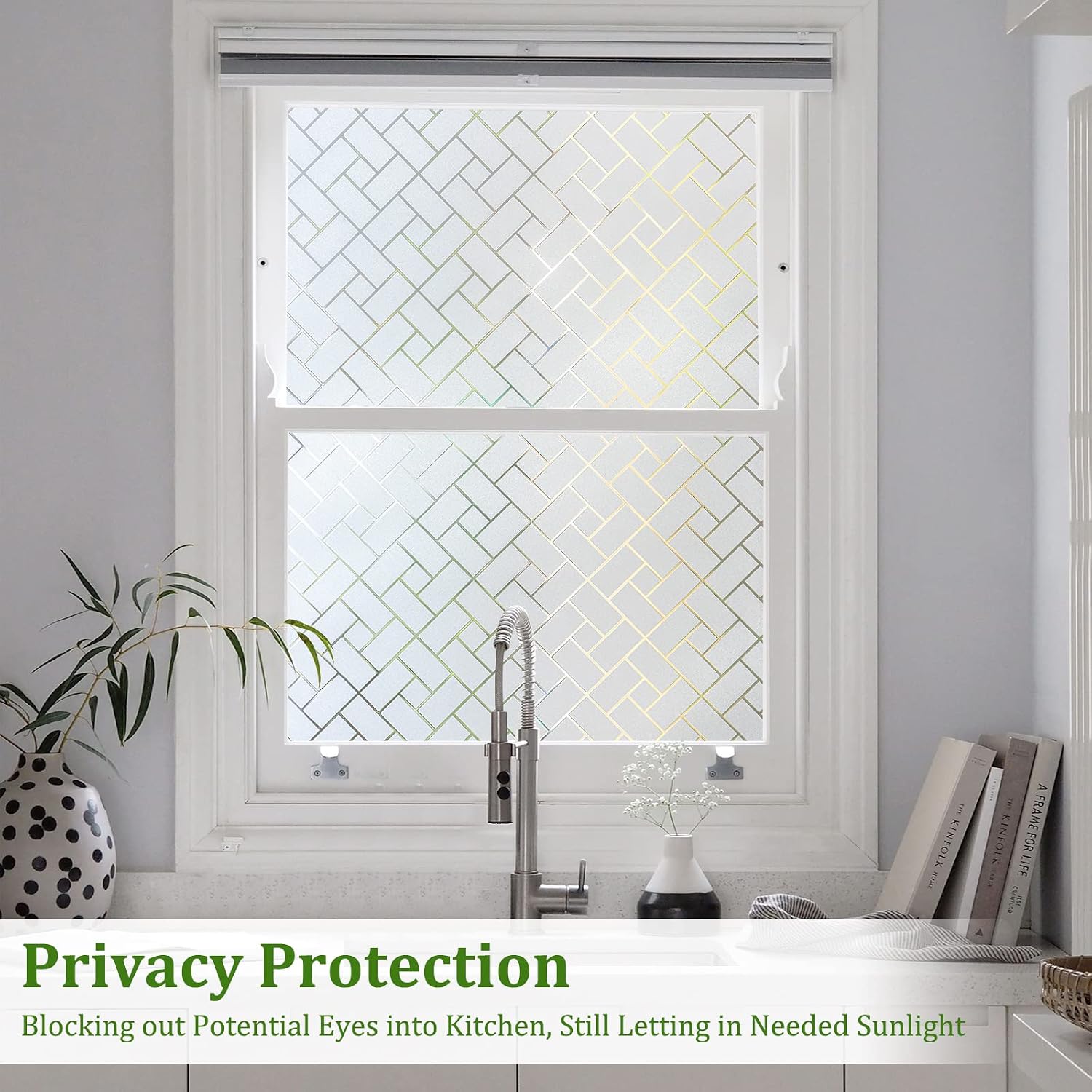 Coavas Window Films for Privacy Frosted Glass Static Cling UV Sun Blocking Window Tint Day and Night Frosting Privacy Film Vinyl Decorative Window Sticker for Home Door 29.5x118 inches – FACTORY SEALED