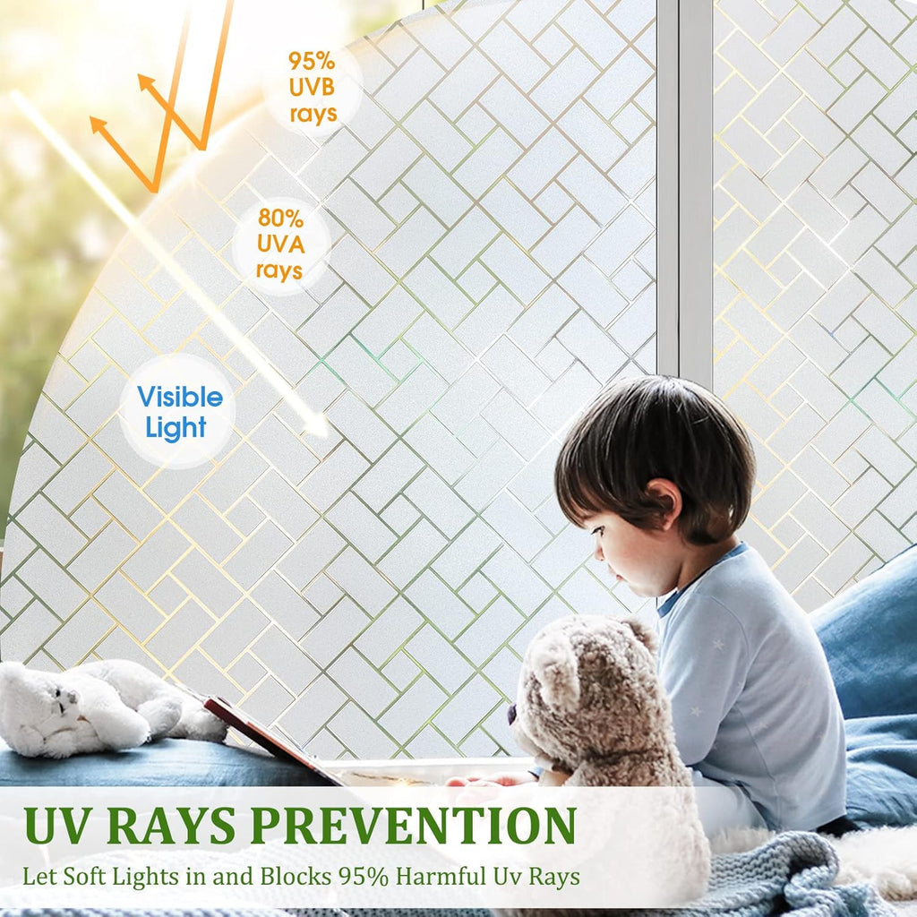 Coavas Window Films for Privacy Frosted Glass Static Cling UV Sun Blocking Window Tint Day and Night Frosting Privacy Film Vinyl Decorative Window Sticker for Home Door 29.5x118 inches – FACTORY SEALED