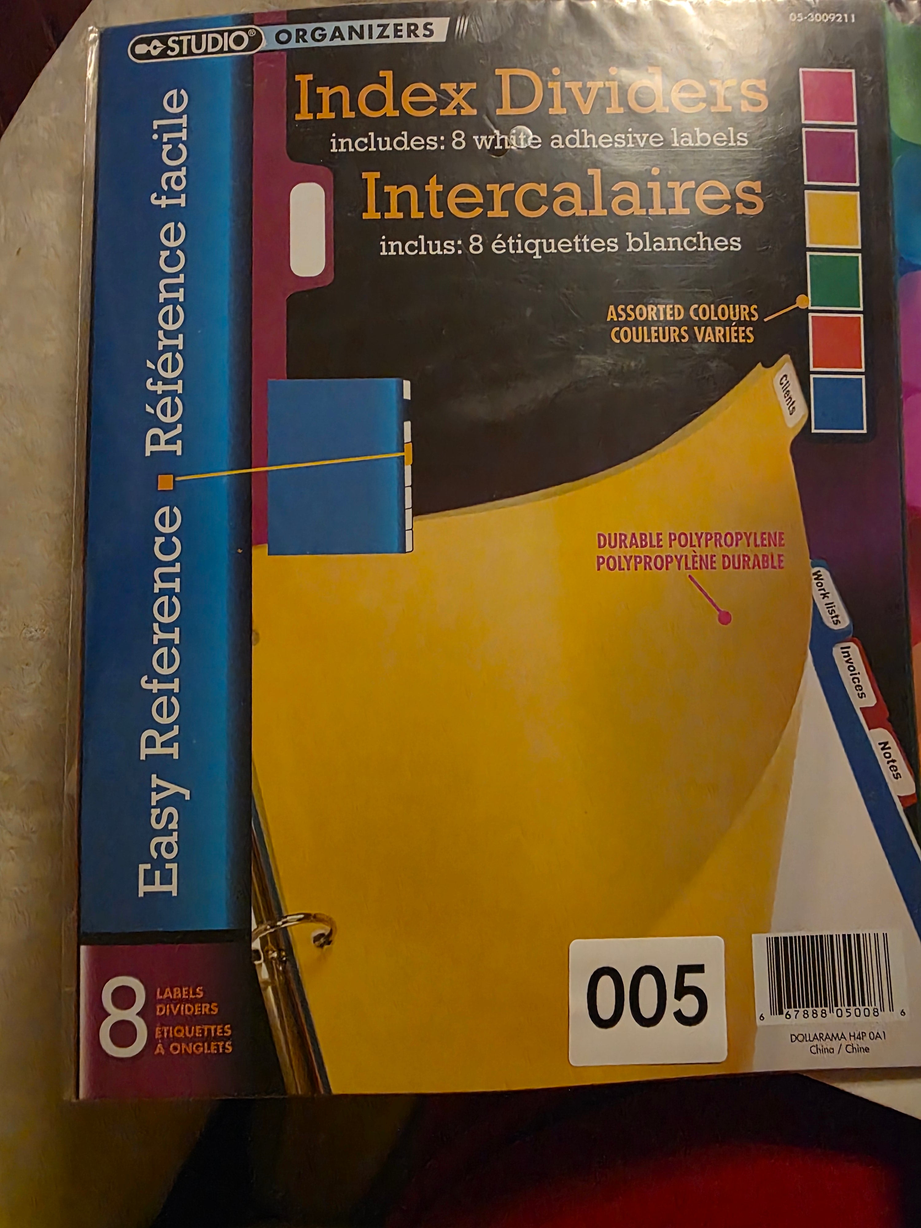 Index Dividers 8-1/2"x11" – SEALED/FACTORY SEAL