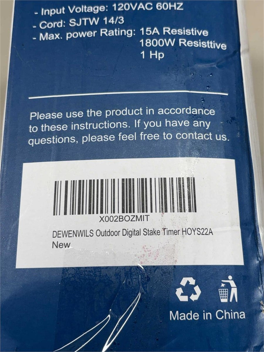 DEWENWILS Outdoor Digital Power Strip Timer – OPEN BOX- New