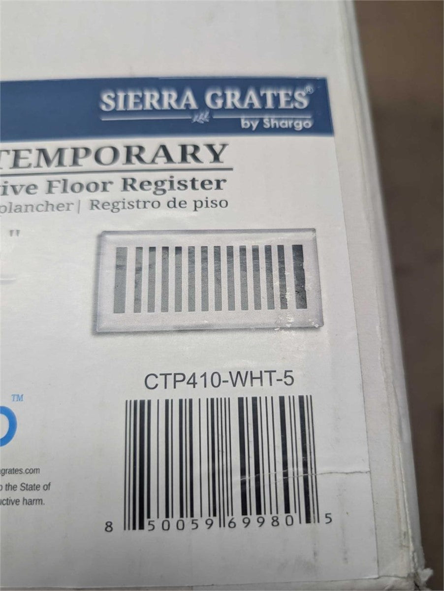 4" x 10" Steel Floor Register – OPEN BOX- New