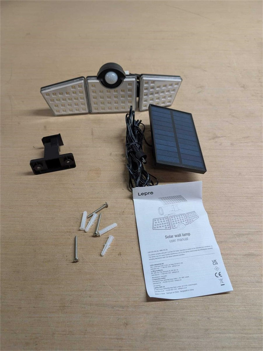 Lepro Solar Motion Sensor Light Outdoor – OPEN BOX/NEW OR APPEARS NEW