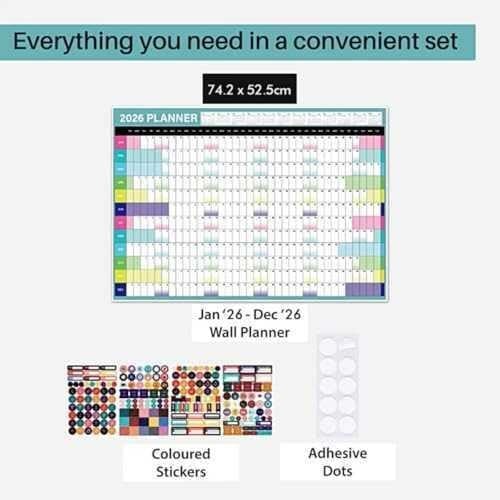 SEALED-2026 Wall Calendar with Yearly Planner – FACTORY SEALED