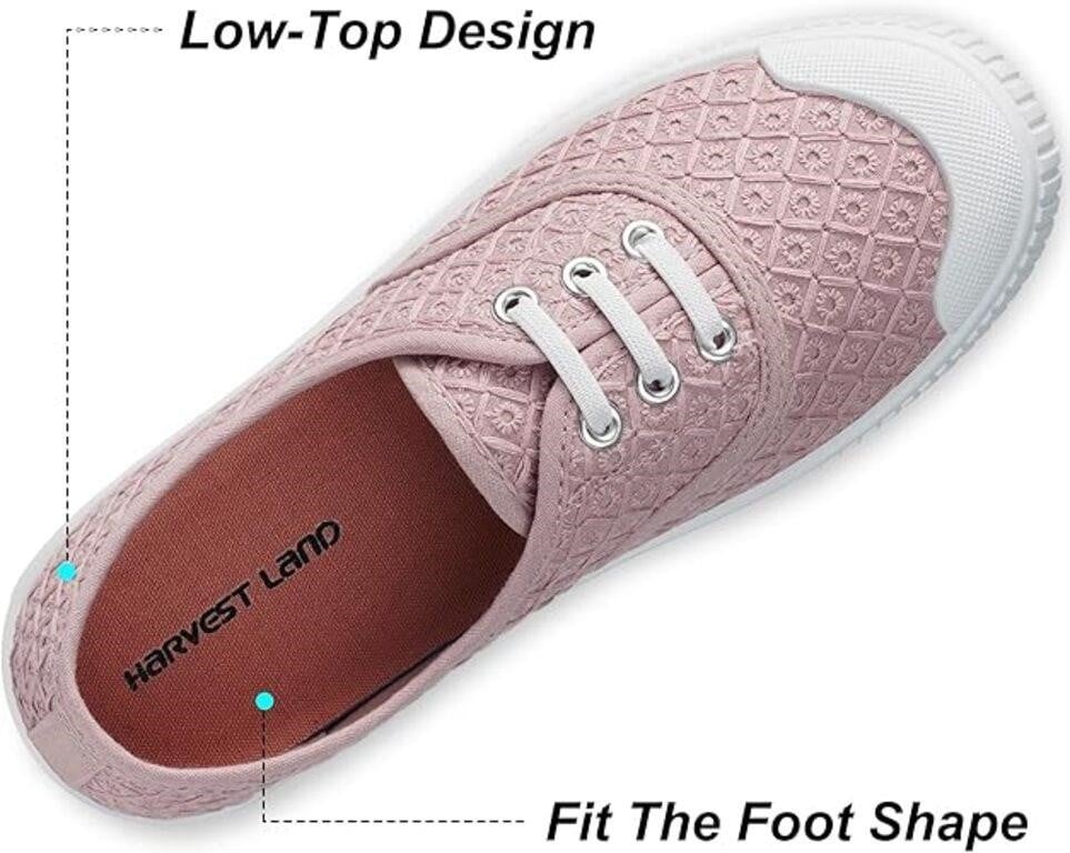 Harvest Land Women's Sneaker Low Top Canvas Fashion Slip on Shoes – OPEN BOX/NEW OR APPEARS NEW