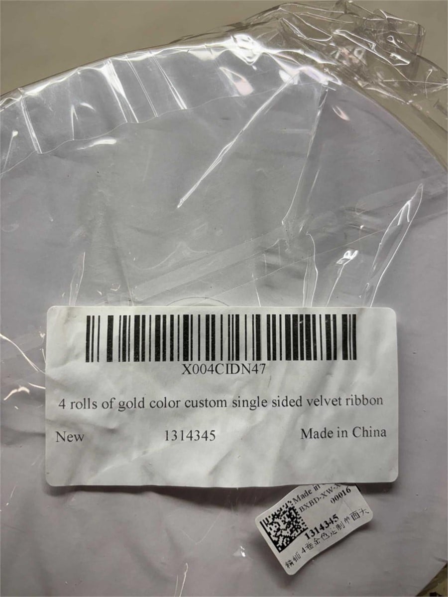SEALED-4 Rolls Khaki Gold Velvet Ribbon 3/8"x100 Yd – FACTORY SEALED