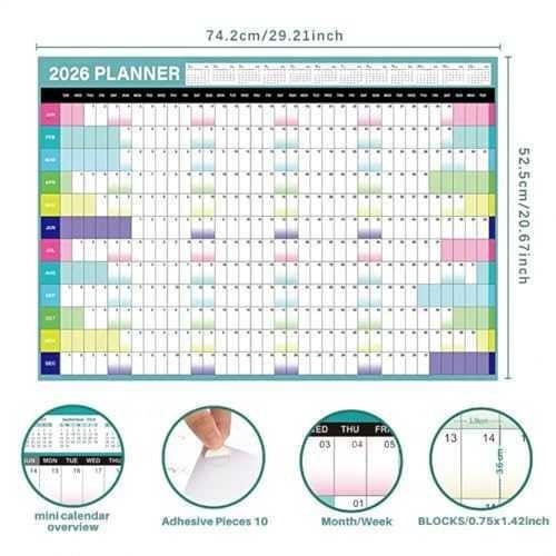 SEALED-2026 Wall Calendar with Yearly Planner – SEALED/FACTORY SEAL