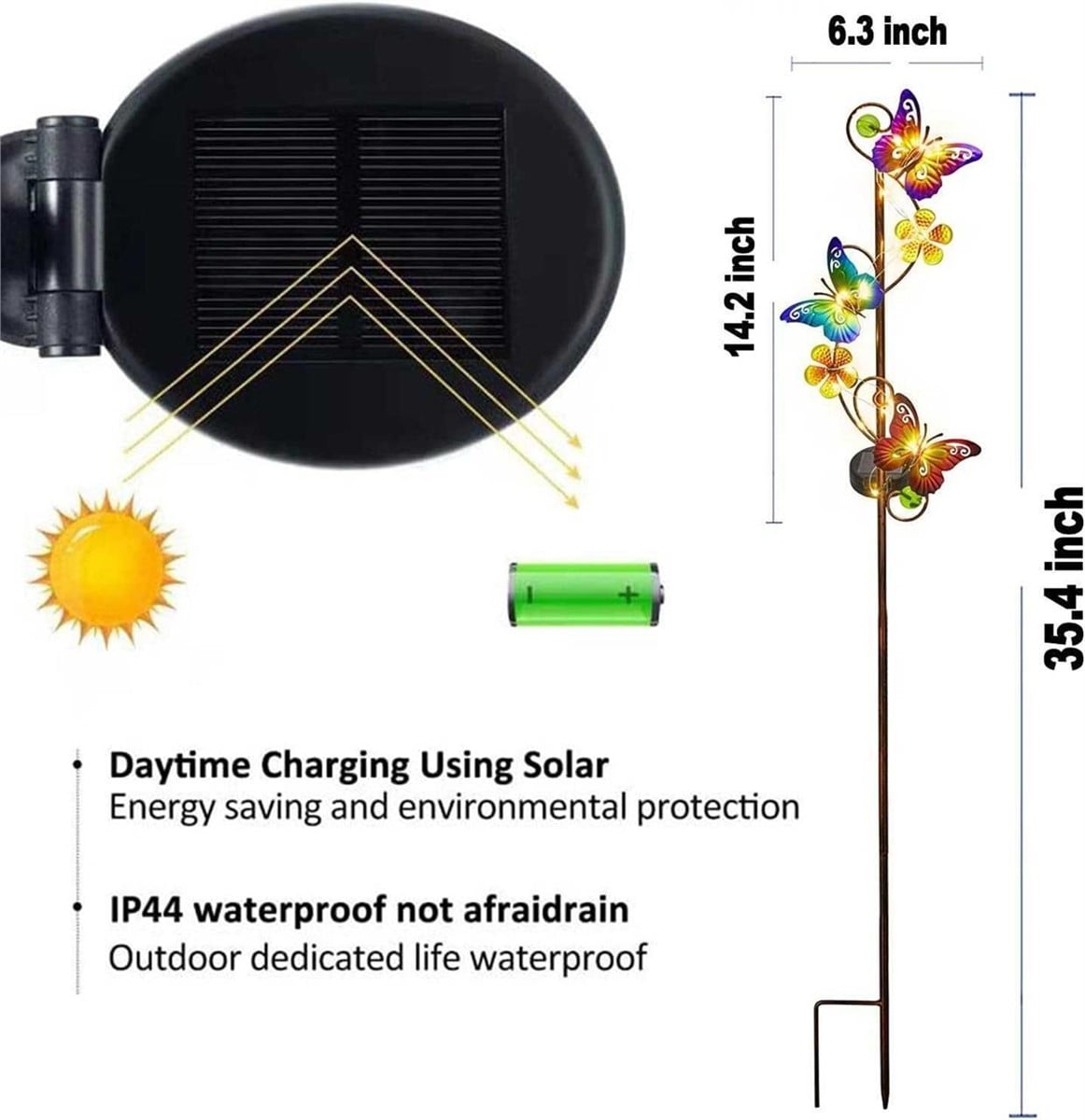 Butterfly Solar Stake Lights – OPEN BOX- New