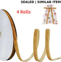 SEALED-4 Rolls Khaki Gold Velvet Ribbon 3/8"x100 Yd – SEALED/FACTORY SEAL