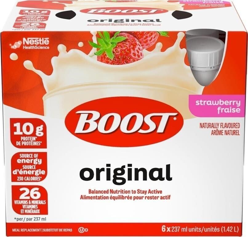 BOOST ORIGINAL MEAL REPLACEMENT DRINK 6X237mL – FACTORY SEALED