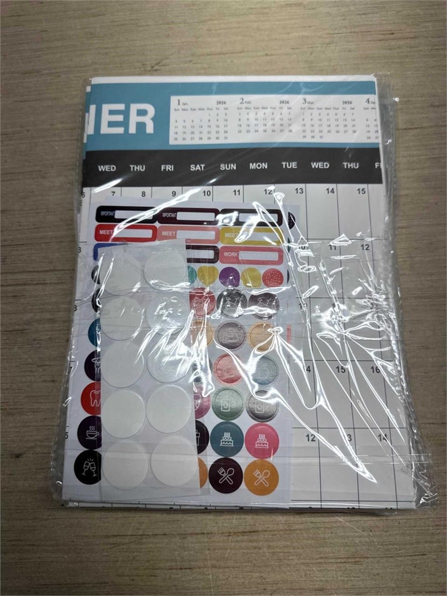 SEALED-2026 Wall Calendar with Yearly Planner – FACTORY SEALED