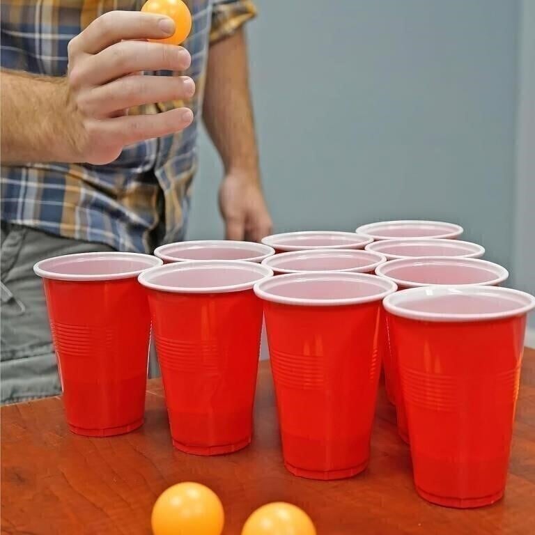Premium Beer Pong Set 24 Cups, 8 Ping Pong Balls - – FACTORY SEALED