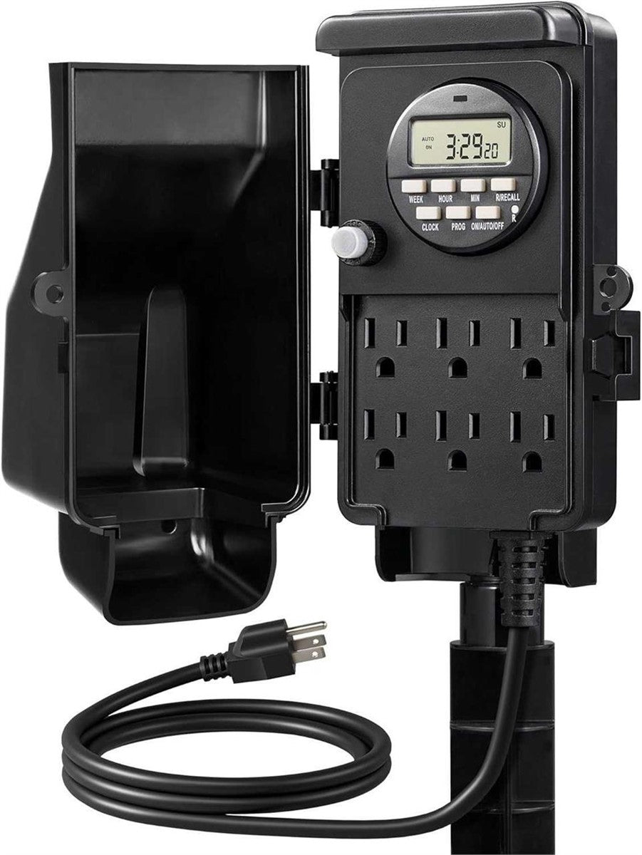 DEWENWILS Outdoor Digital Power Strip Timer – OPEN BOX- New