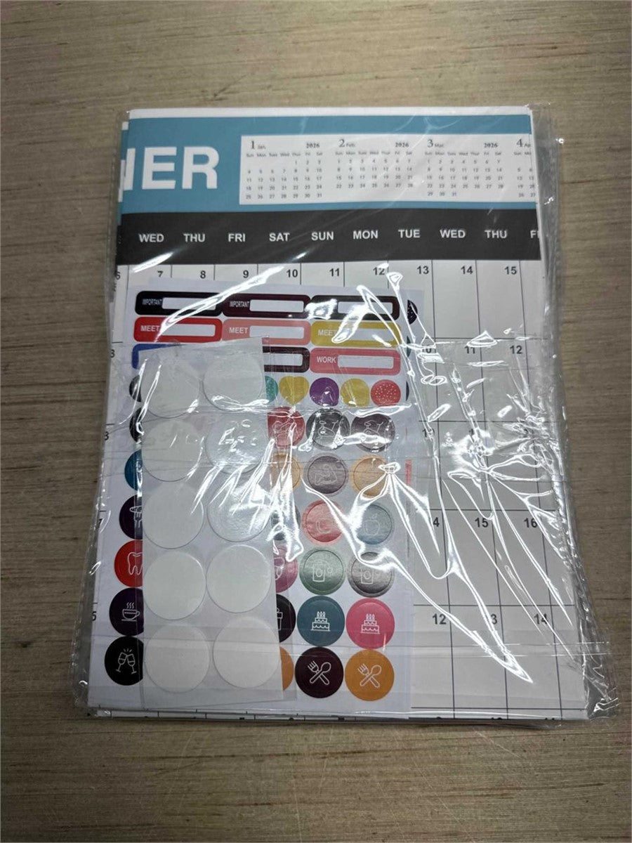 SEALED-2026 Wall Calendar with Yearly Planner – FACTORY SEALED
