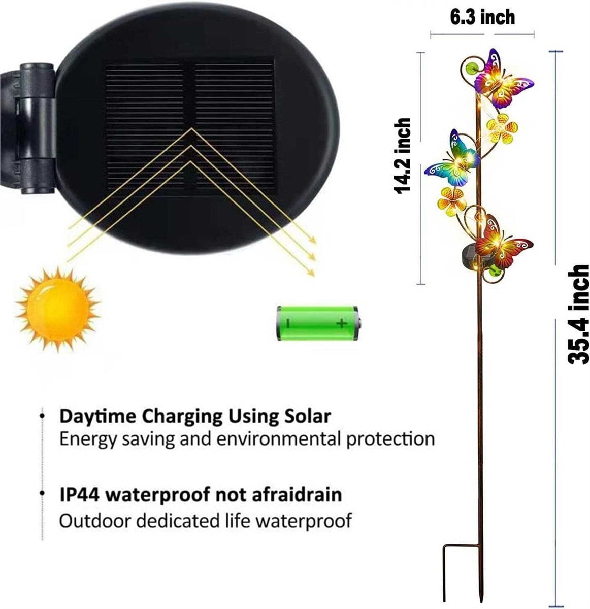 Butterfly Solar Stake Lights – OPEN BOX- New