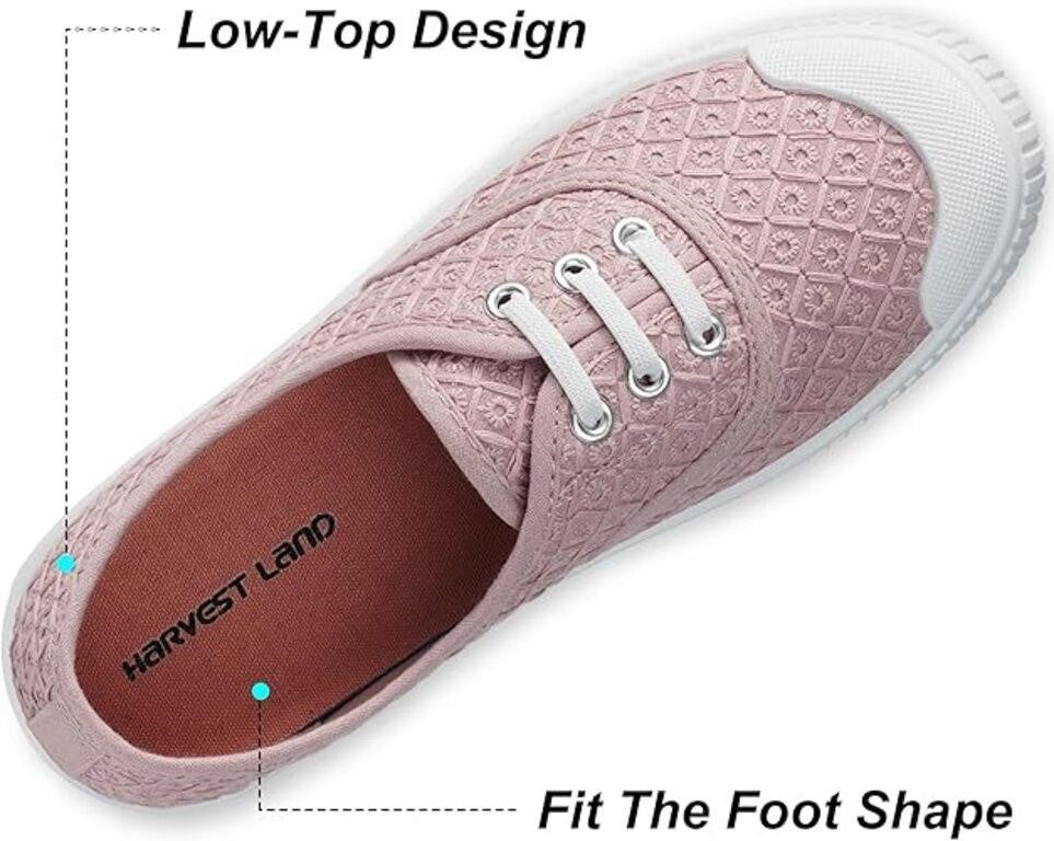 Harvest Land Women's Sneaker Low Top Canvas Fashion Slip on Shoes – Packaging Damaged-Contents not affected