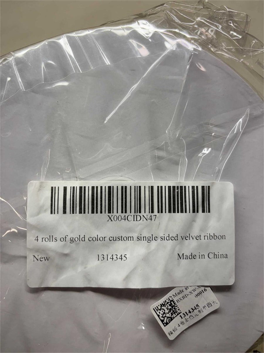SEALED-4 Rolls Khaki Gold Velvet Ribbon 3/8"x100 Yd – FACTORY SEALED