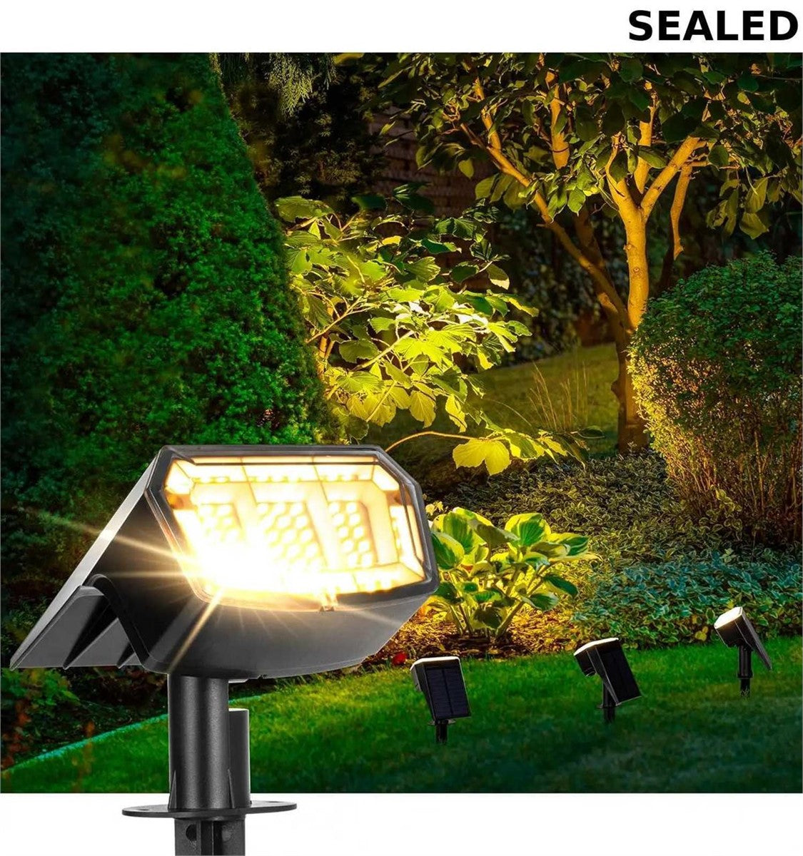 SEALED-2 Pack Solar Powered Lights for Outside – FACTORY SEALED