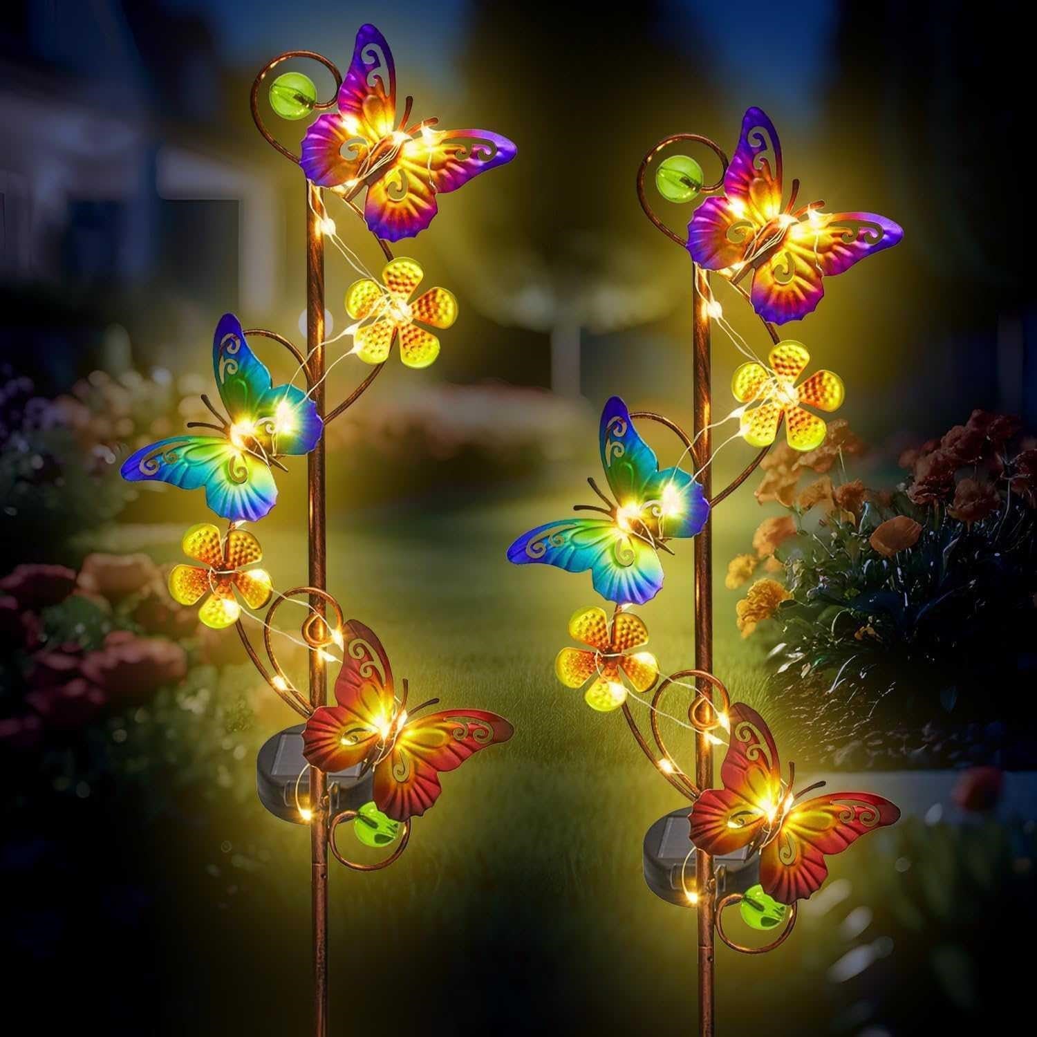 Butterfly Solar Stake Lights – OPEN BOX- New
