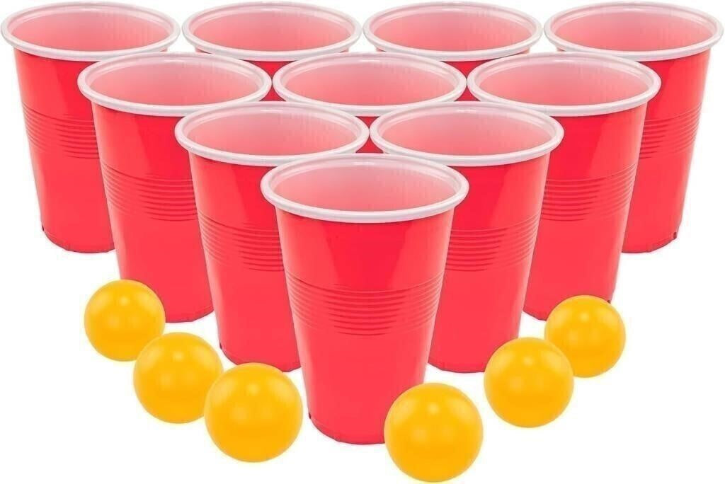 Premium Beer Pong Set 24 Cups, 8 Ping Pong Balls – FACTORY SEALED