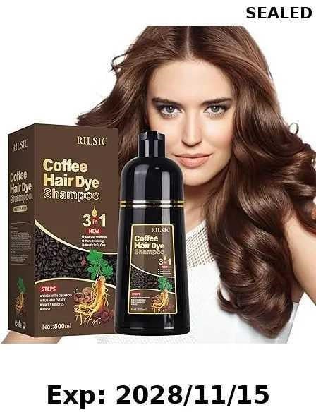 Hair Dye Shampoo 3 IN 1, Instant Hair Color Shampo – Packaging Damaged-Contents not affected