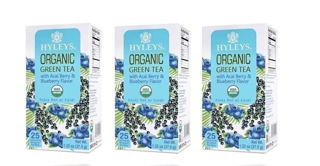 Hyleys Organic Green Tea Acai Berry and – FACTORY SEALED